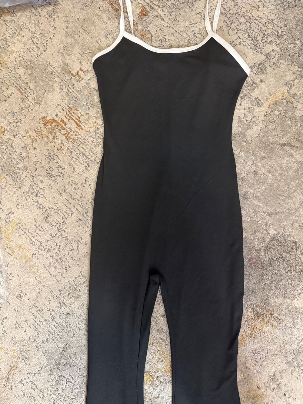 Black Girls' One-Piece Jumpsuit with White Trim
